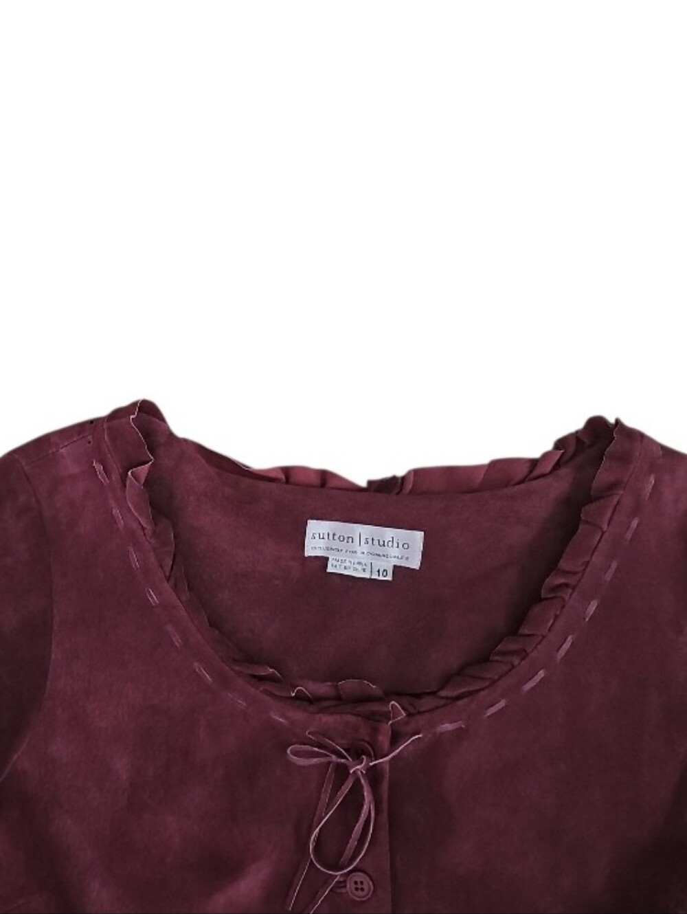 Sutton Studio Genuine Leather Jacket Women’s 10 Mauve Moto Boho Western Festival - Picture 11 of 16